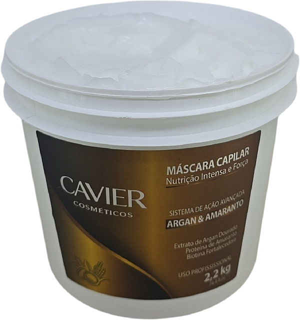 Mascara Nutrição Cavier  Argan Amaranto Biotina Balde 2,2kg