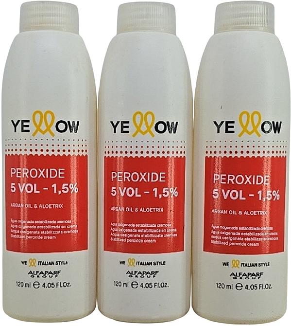 Kit 3 Agua Oxigenada Yellow Alfaparf 5 Vol 1,5% 120ml Cada