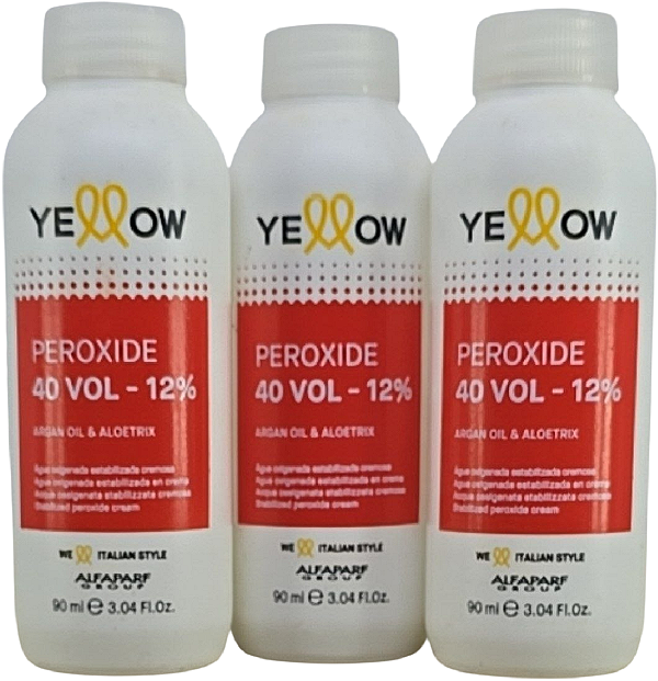 Kit 3 Agua Oxigenada Yellow Alfaparf 40 Vol 12% 90ml Cada