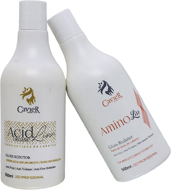 Kit Cavier Acid Liss 500ml + Amino Liss 500ml Gloss Redutor