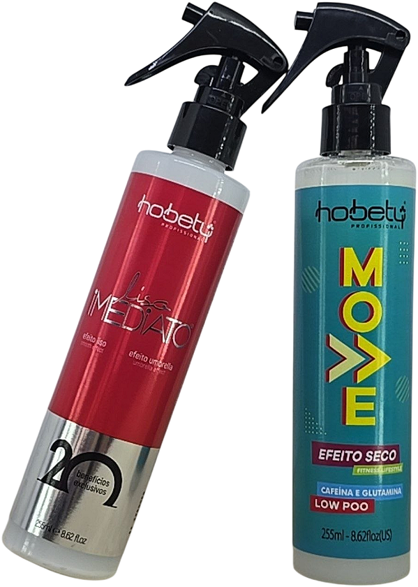 Kit Liso Imediato Hobety 255ml + Move Efeito Seco Low Poo 255ml