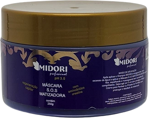 Máscara S.O.S Matizadora Grisalhos Loiro Midori 250g
