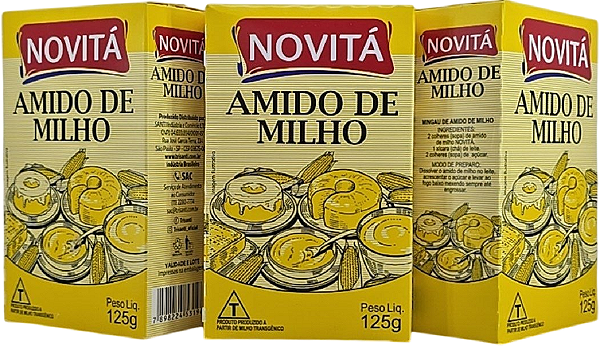 Kit 3 Amido De Milho Novitá 125g Culinário