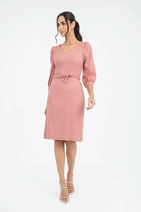 Vestido Plano Curto Rosa