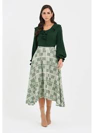 Saia Estampada Barra Irregular