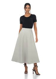 Saia Godê De Alfaiataria Via Tolentino na Cor Cinza