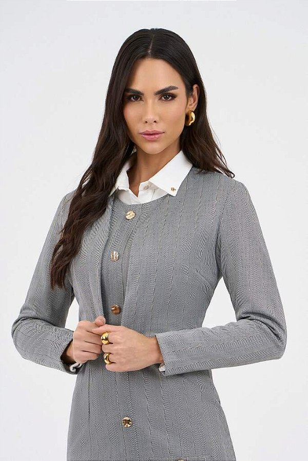 Blazer Chevron Com Mangas Longas