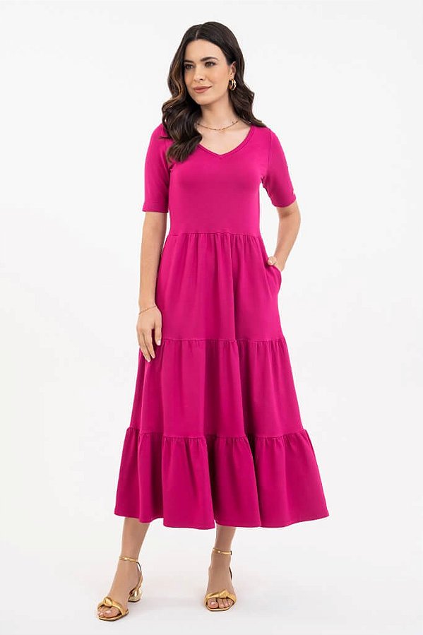 Vestido Azul Marinho Moletinho Com Recortes Franzidos Via Tolentino