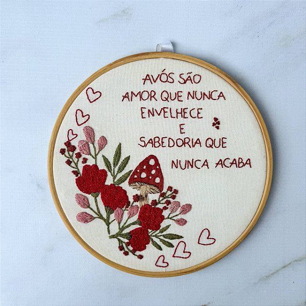 Quadrinho Bordado Avós - 20cm