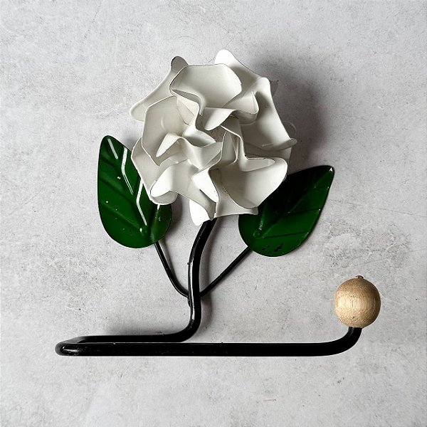 Porta Papel Higiênico Ferro - Flor Branca