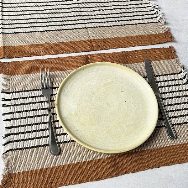 Jogo americano 7 peças - Caramelo com Listras Black