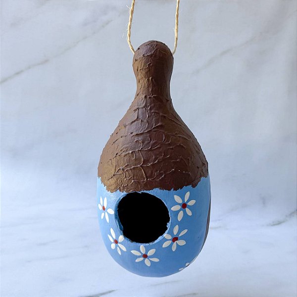 Casinha de Passarinho em Cabaça - Azul