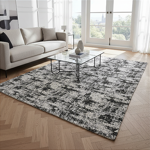 Tapete Sala 2m x 2,5m - Marmorizado Preto