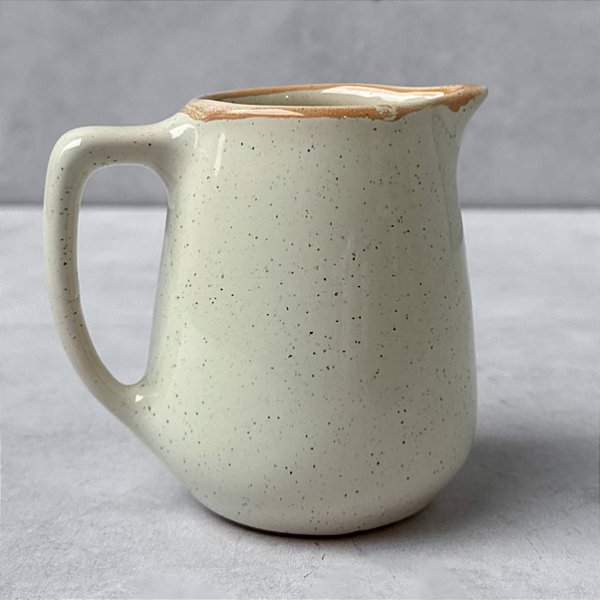 Mini Leiteira de Cerâmica - Creme Pintinhas