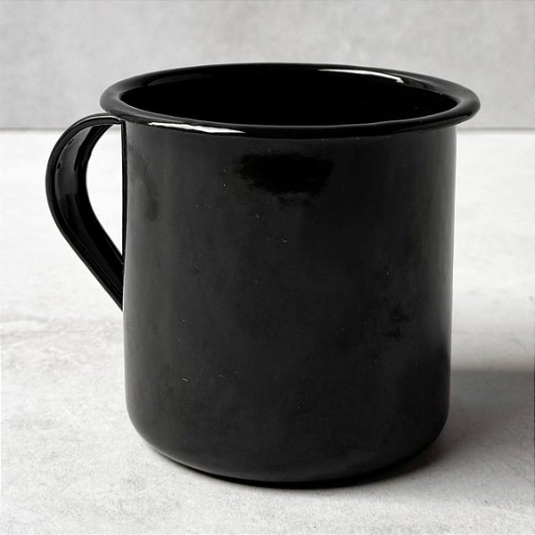 Caneca Esmaltada Preta