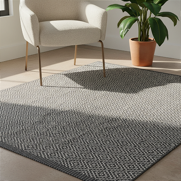 Tapete Sala 2m x 1,5m - Bordado Grafite