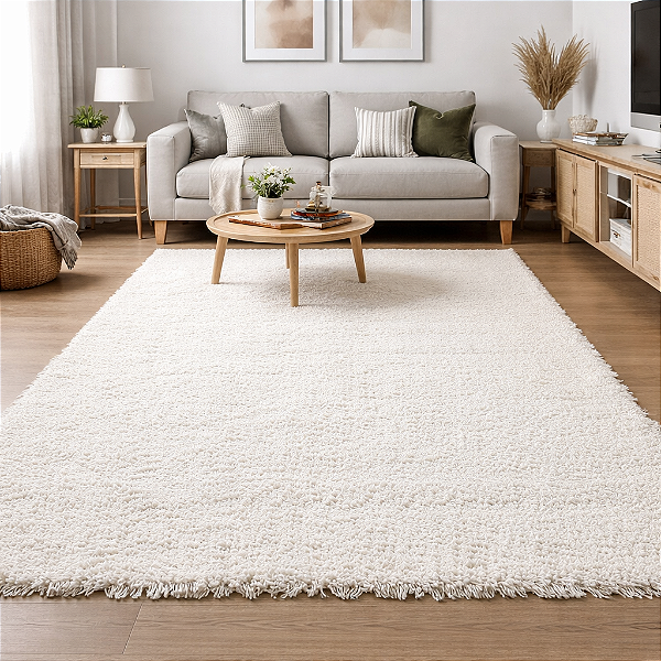 Tapete Sala Peludo 2m x 1,5m - Cru