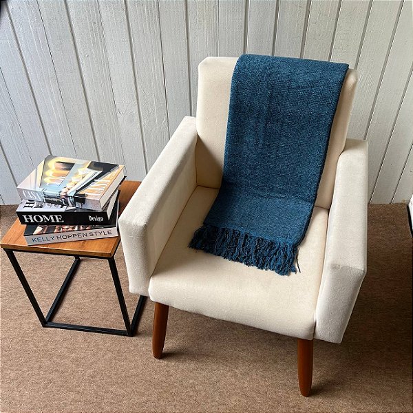 Xale Chenille Azul - 1.30m x 1.80m