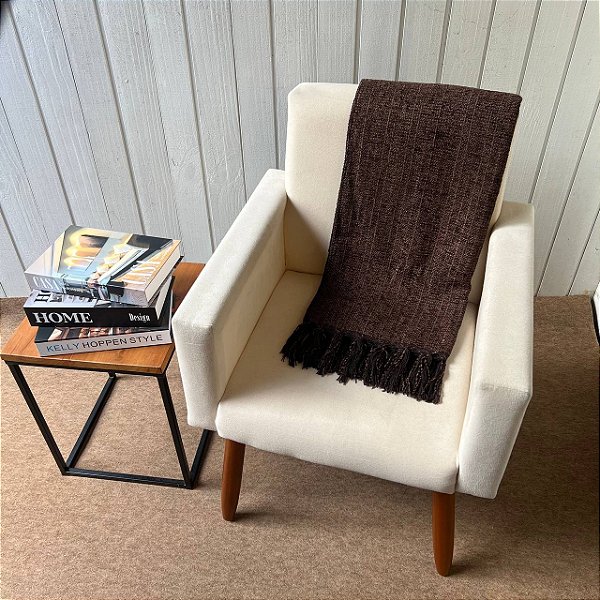 Xale Chenille Marrom Café - 1.30m x 1.80m