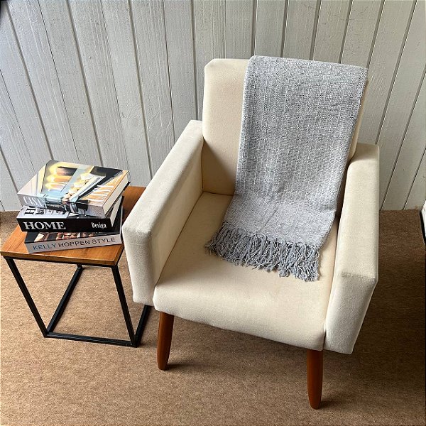 Xale Chenille Cinza - 1.30m x 1.80m