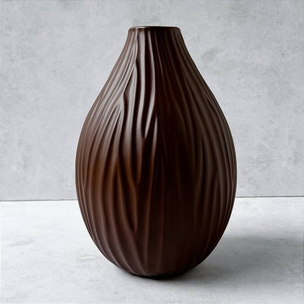 Vaso de Cerâmica Gota - Marrom