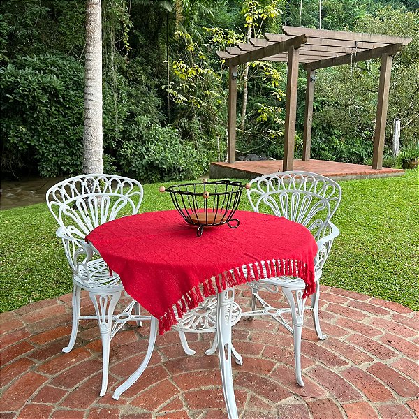 Toalha de Mesa Vermelha - 80cm x 80cm