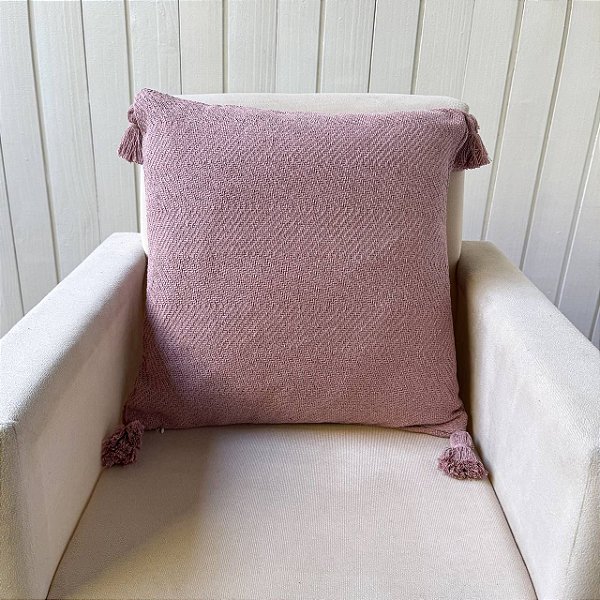 Capa de almofada pompom - Escama Rosé