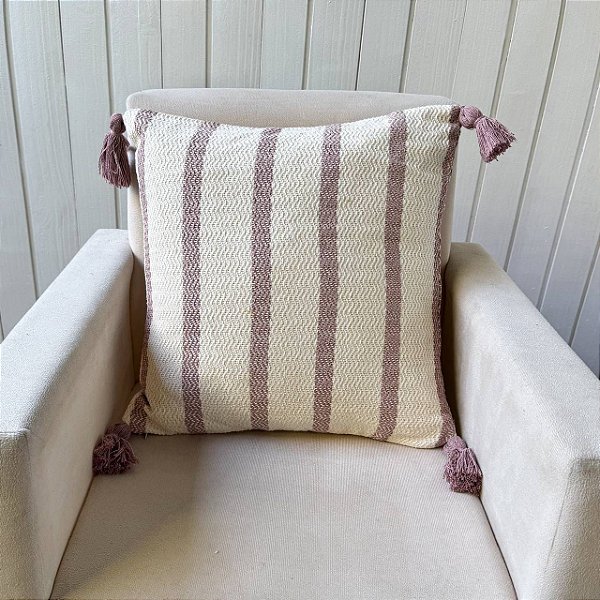 Capa de almofada pompom - Trança Rosé