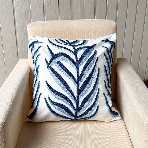 Capa de almofada bordada - 45cm x 45cm