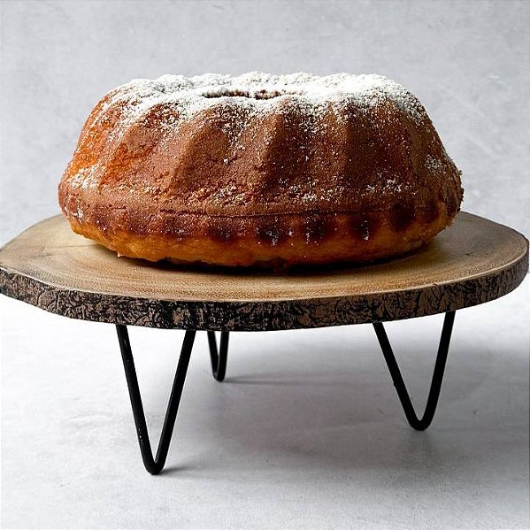 Boleira de Madeira Nobre com Pé de Ferro - 25cm