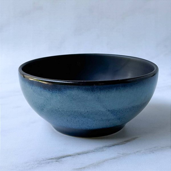 Bowl de cerâmica - Preto Fosco e Azul Petróleo