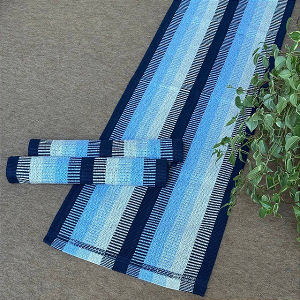 Trio Tapete Boho - Corrente Tons de Azul