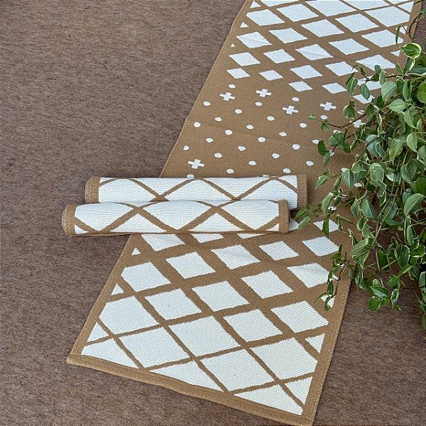 Trio Tapete Boho - Linhas e Poá Caramelo