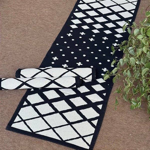 Trio Tapete Boho - Linhas e Poá Preto