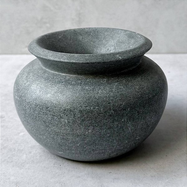 Vaso Pedra Sabão - Cinza Robusto