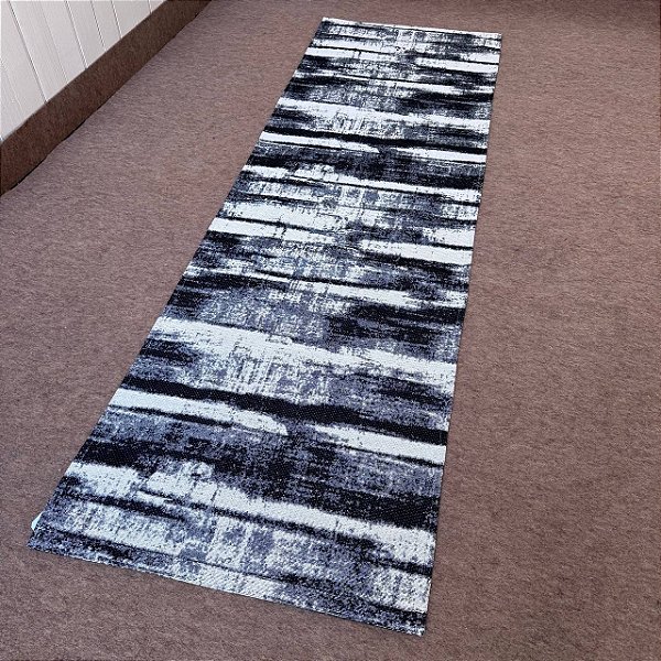 Passadeira Emborrachada 2m x 65cm -  Marmorizado Preto