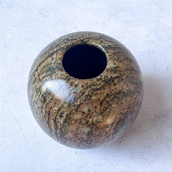Vaso Pedra Sabão Envernizada