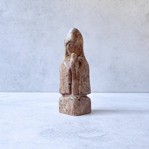 Mini Santa Pedra Sabão Envernizada - 10cm