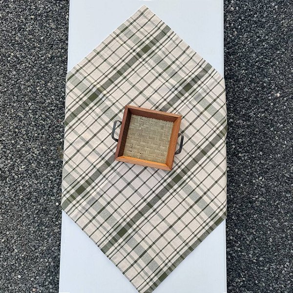 Toalha de Mesa 1m x 1m- Xadrez Verde