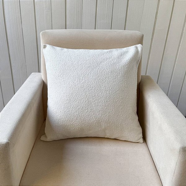Capa de Almofada de Algodão Aveludada - Branco