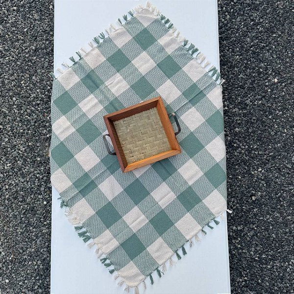 Toalha de Mesa 80cm x 80cm - Xadrez Erva Doce