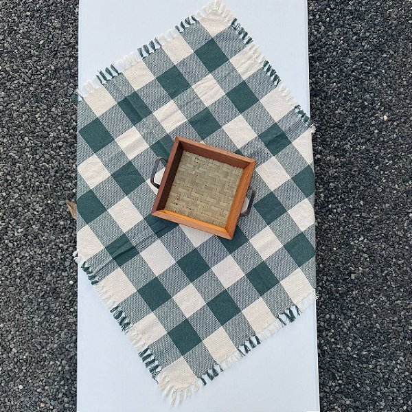 Toalha de Mesa 80cm x 80cm - Xadrez Verde