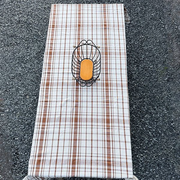 Toalha de Mesa 2,2m x 1,4m - Xadrez Caramelo