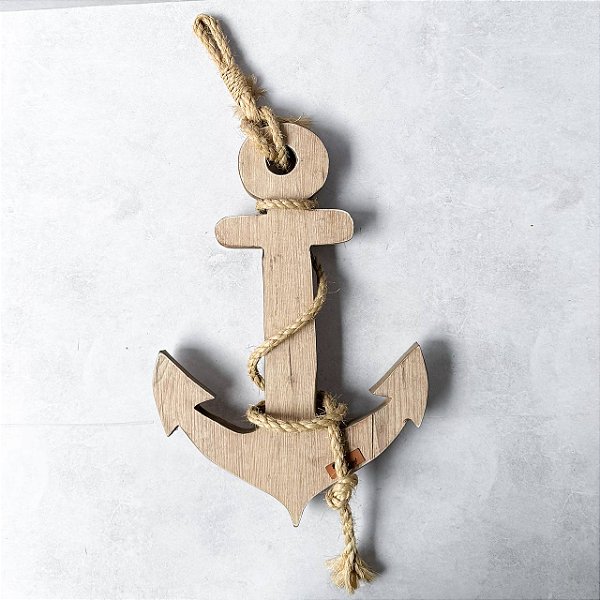 Âncora de Madeira Decorativa - Marrom