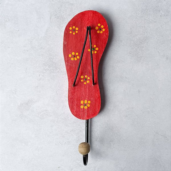 Gancho de Madeira - Chinelo Vermelho