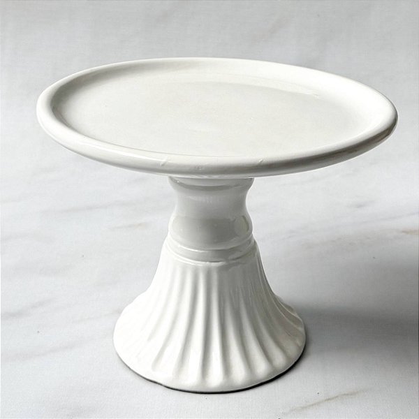 Boleira de Cerâmica 22cm - Branca