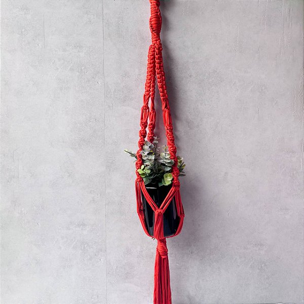 Suporte para plantas em Macramê - Laranja