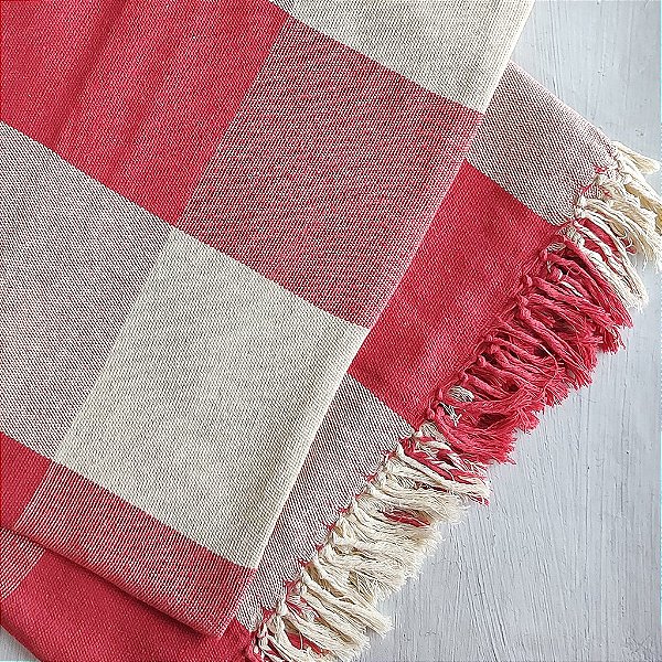 Manta G Xadrez Vermelho - 2,20m x 2,60m