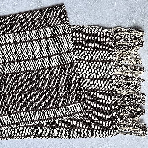 Manta P Listras Marrom Café - 1,40m x 2,40m