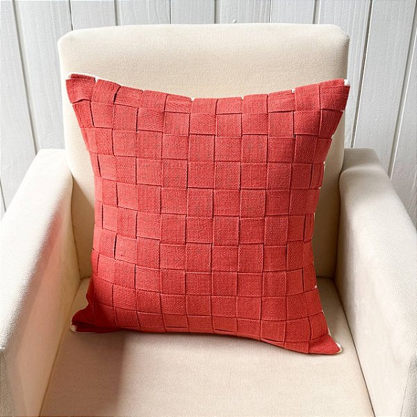 Capa de almofada trama - Telha com verso Cru